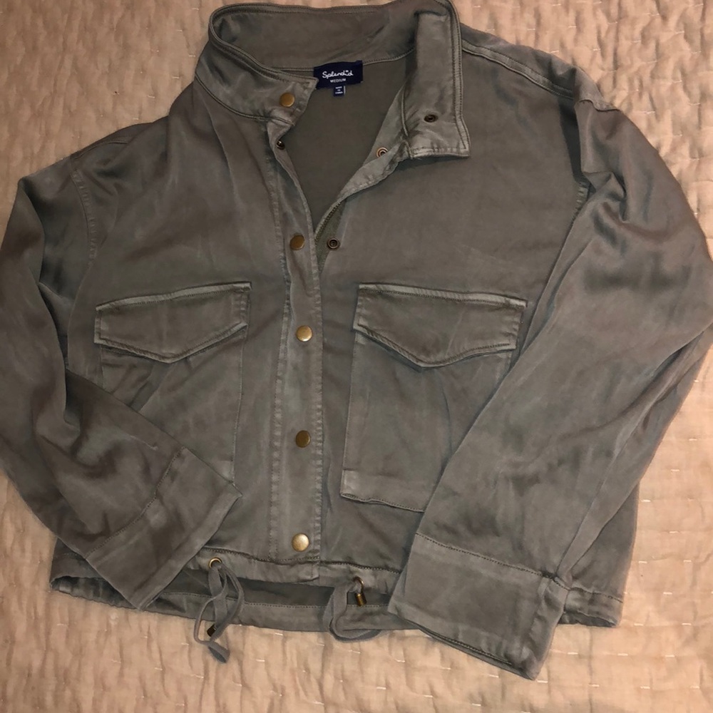 Splendid jacket olive green zip button NWOT